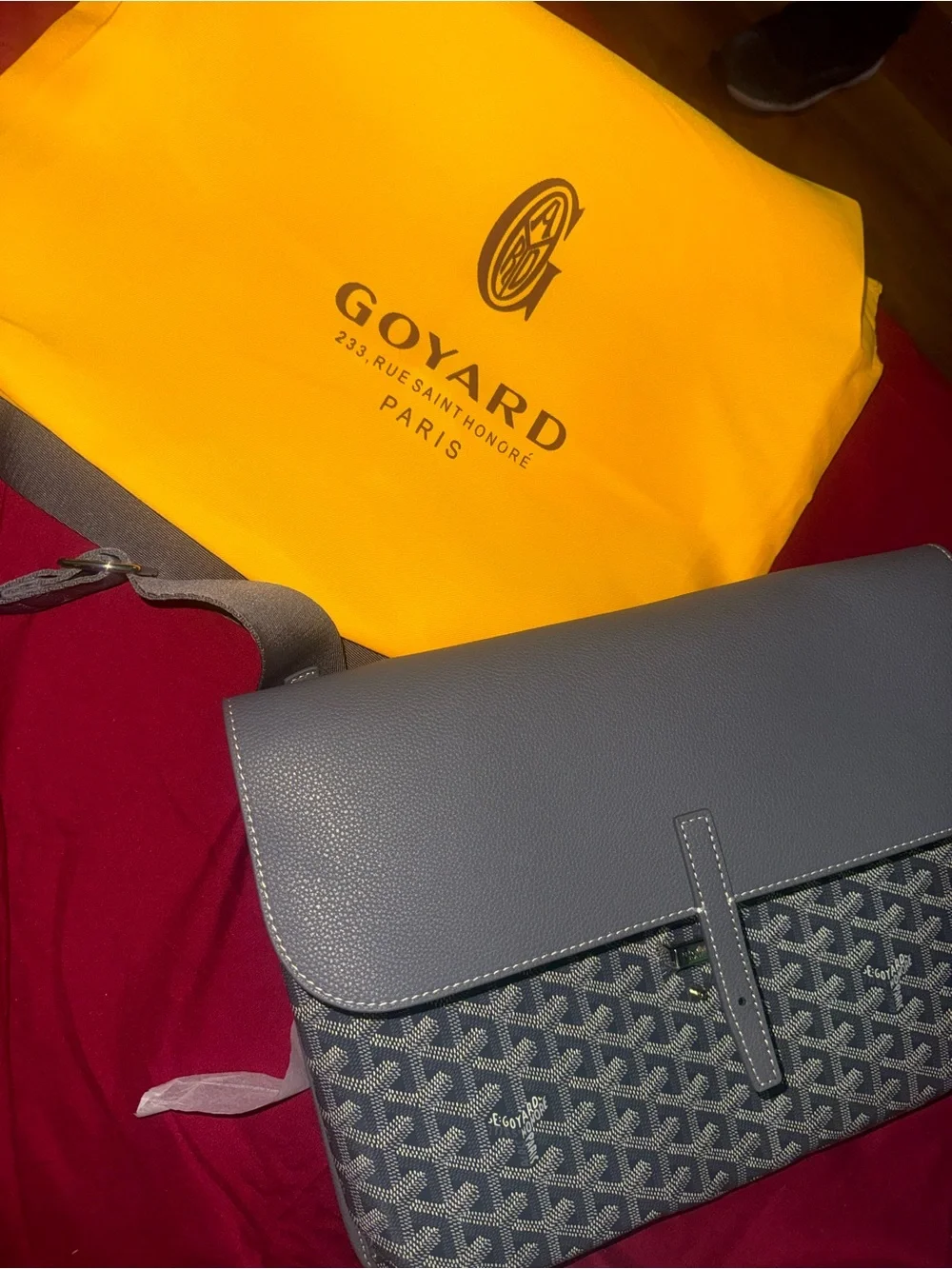 Goyard Yellow Dust Bag with Black Logo